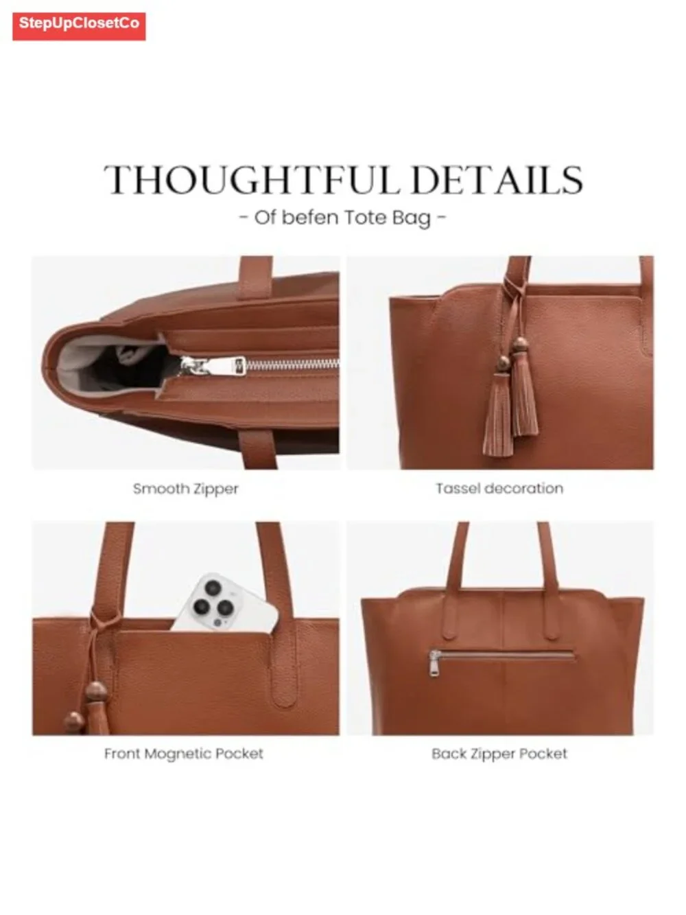 Genuine Leather Tote Bag Women Work Satchel Purse Large Shoulder Bag
